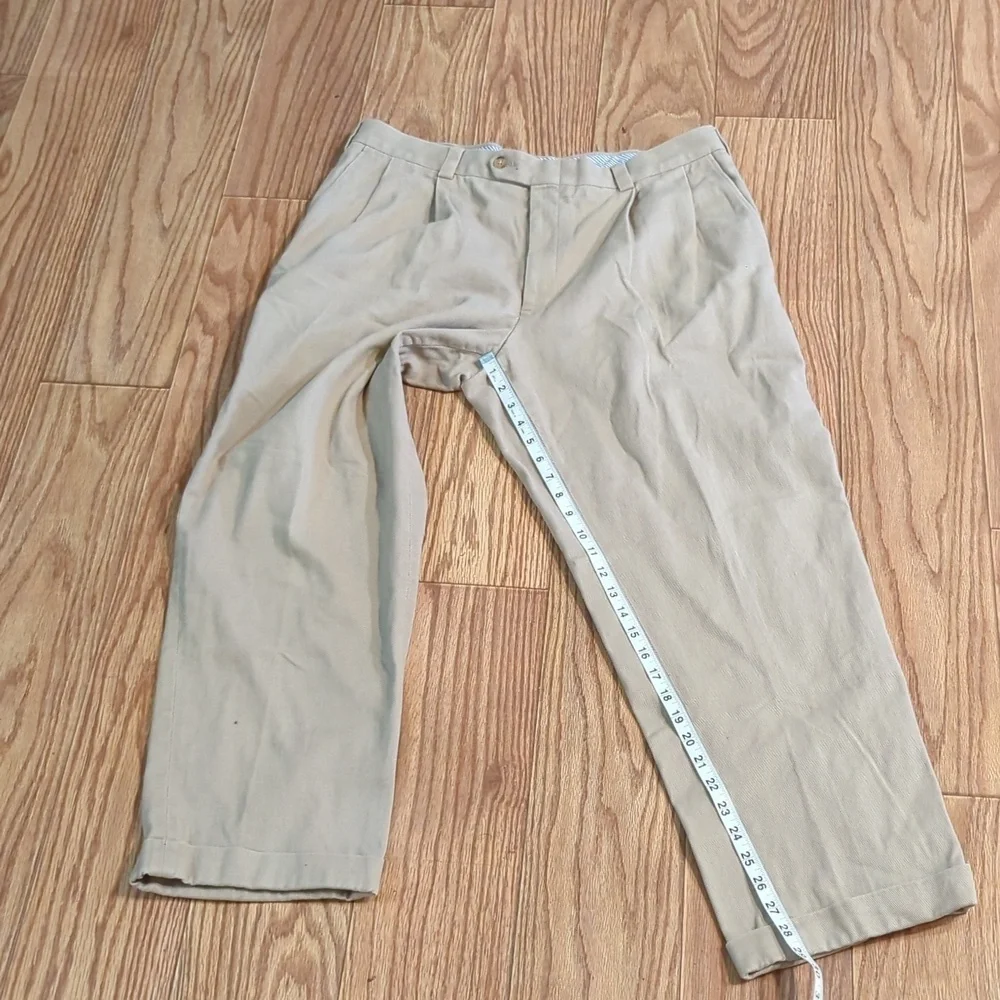 Lands' End Traditional Fit pleated cuffed khakis, men's 38x29